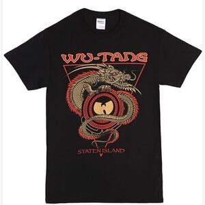 WU-TANG Staten Island Black T-shirt Size XL Dragon Concert Rap T Retro
